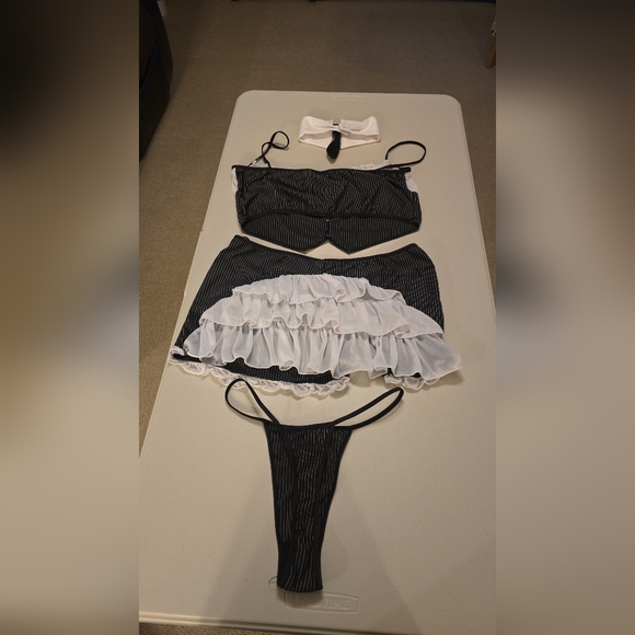 Plus Size Dreamgirl Office Tramp Naughty Secretary 4 Piece Set Worn Oncej - Picture 3 of 4